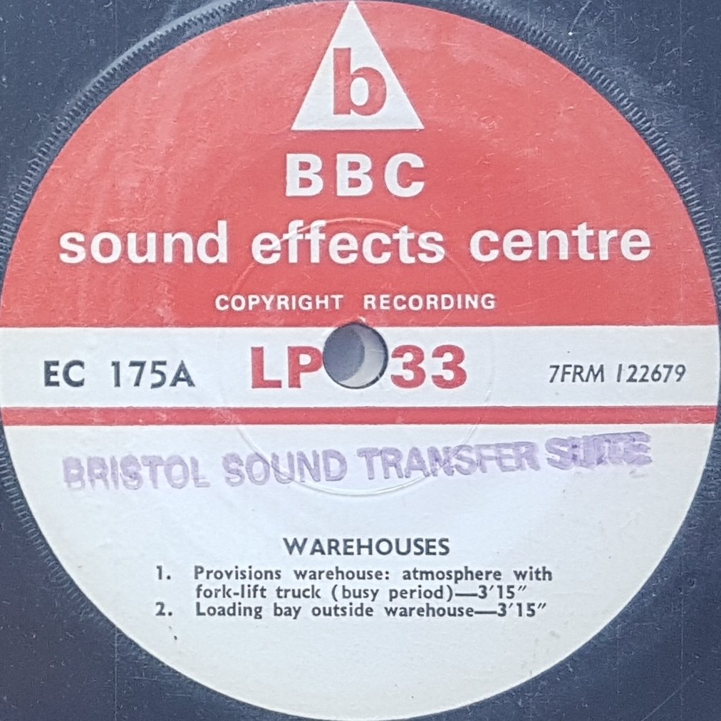 EC 175A Warehouses Not registered from the BBC records and Tapes library Label